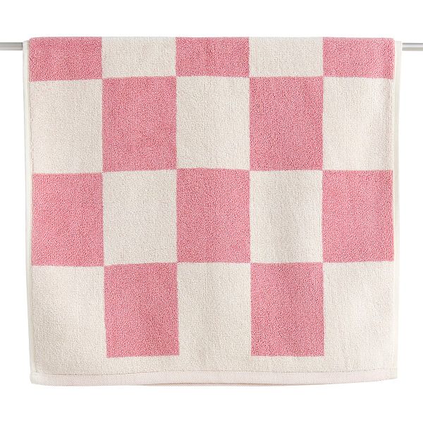 Check bath mat, pink