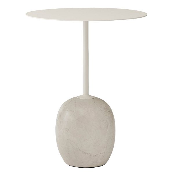 Lato LN8 coffee table, white - Cream Diva marble
