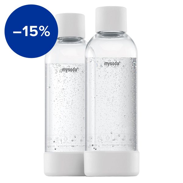 Mysoda water bottle 1 L, 2 pcs, white