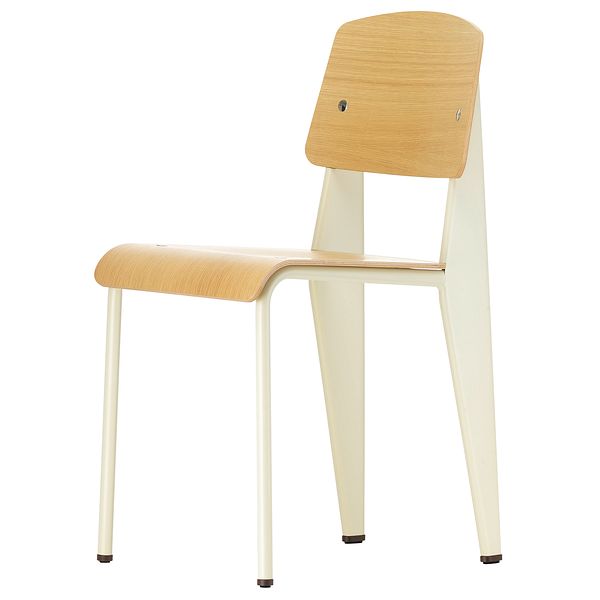 Standard chair, Prouvé Blanc Colombe - oak