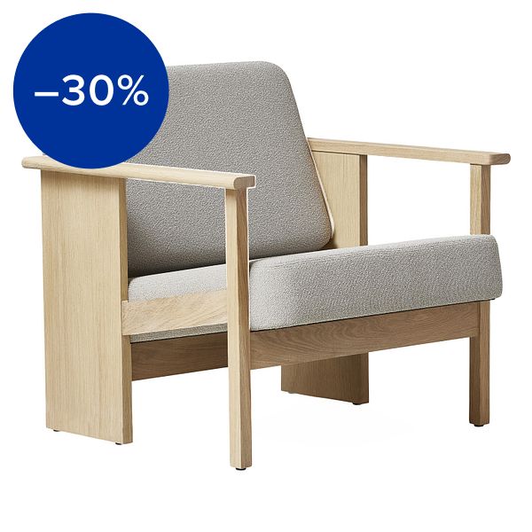 Block lounge chair, white oiled oak - Gabriel Grain 61247