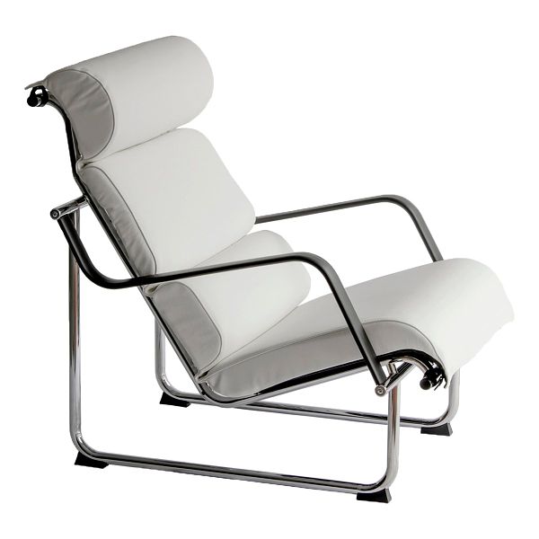 Remmi lounge chair, chrome - white leather