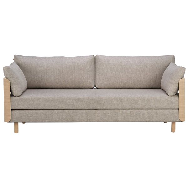 ON2 Wood sofa bed, soap waxed oak - beige Diamonds 289