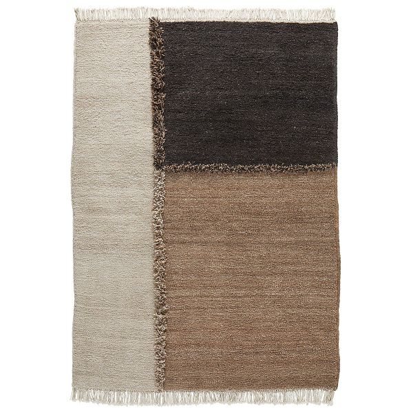 E-1027 Teppich, geknüpft, Schwarz – Braun – Cremeweiß