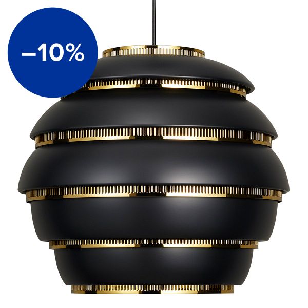 Aalto pendant A331 "Beehive", black - brass