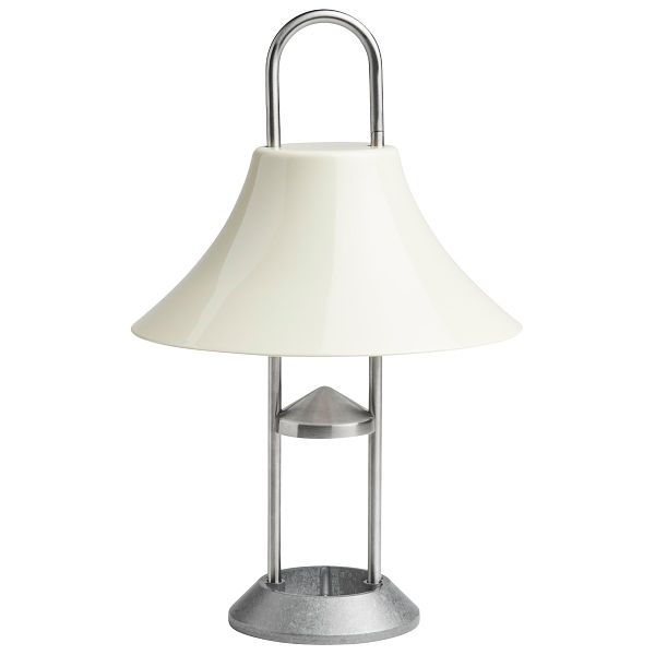 Mousqueton portable table lamp, oyster white