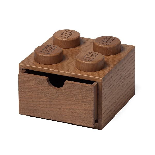 Lego Wooden Desk Drawer 4, dark stained oak
