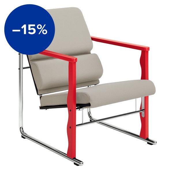 Experiment lounge chair 503, red - light beige