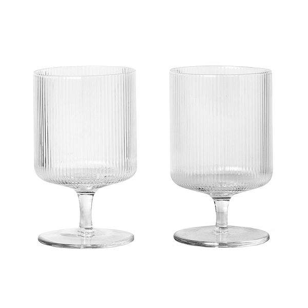Ripple wine glasses, 2 pcs, clear