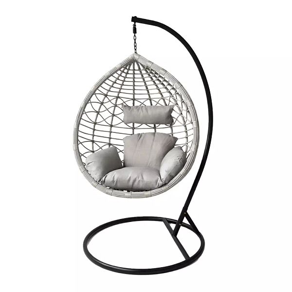 Riipputuoli Barbados telineellä, harmaa Tyylikäs jalallinen riippukeinu