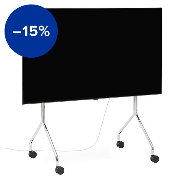 Moon Rollin' TV stand, chrome