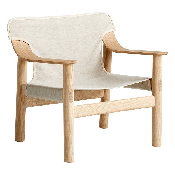 Bernard lounge chair, oak - canvas