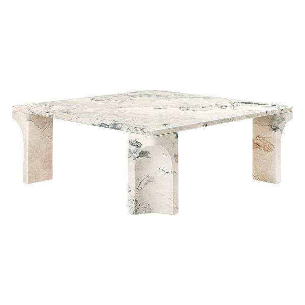 Doric coffee table, 80 x 80 cm, electric grey limestone