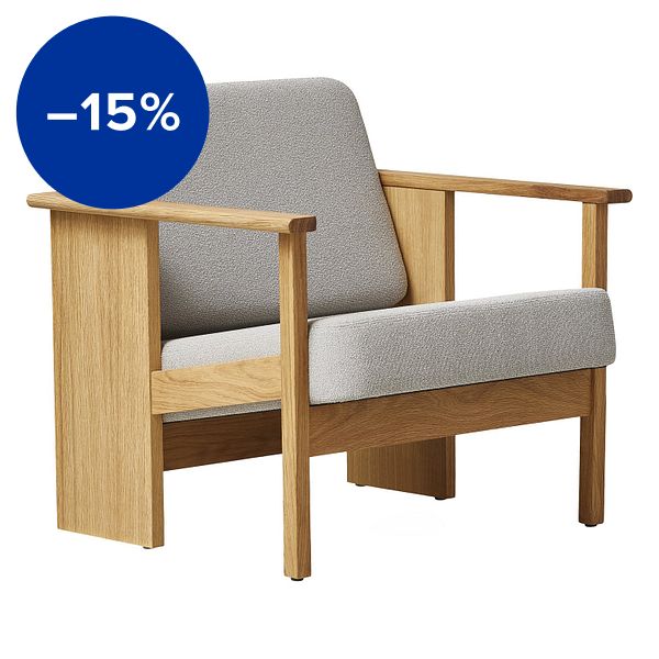 Block lounge chair, oiled oak - Gabriel Grain 61247
