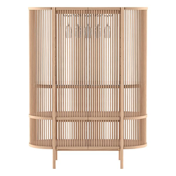 Bastone bar cabinet with doors, oak