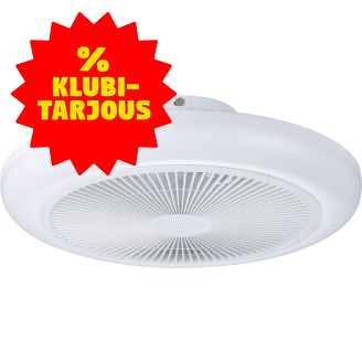 LED-tuuletinvalaisin Eglo Sayulita, valkoinen/harmaa