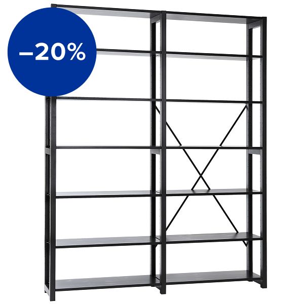 Classic open shelf, double, black