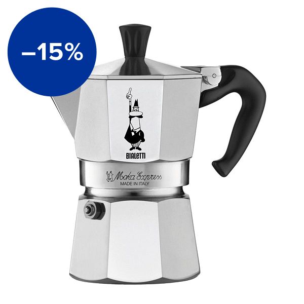 Moka Express espresso maker, 2 cups
