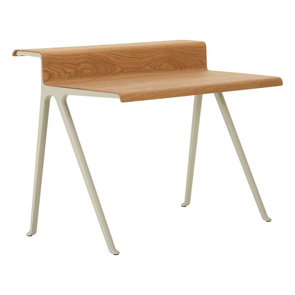 Courier desk, natural oiled oak veneer - chalk