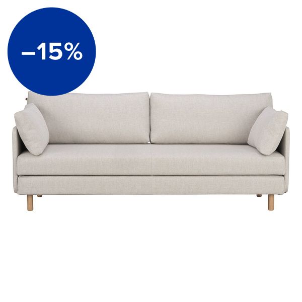 ON2 Fabric sofa bed, natural white Diamonds 012