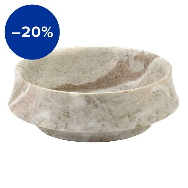 Dune bowl, M, 29 cm, light brown marble