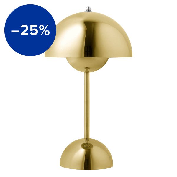 Flowerpot VP9 portable table lamp, brass plated