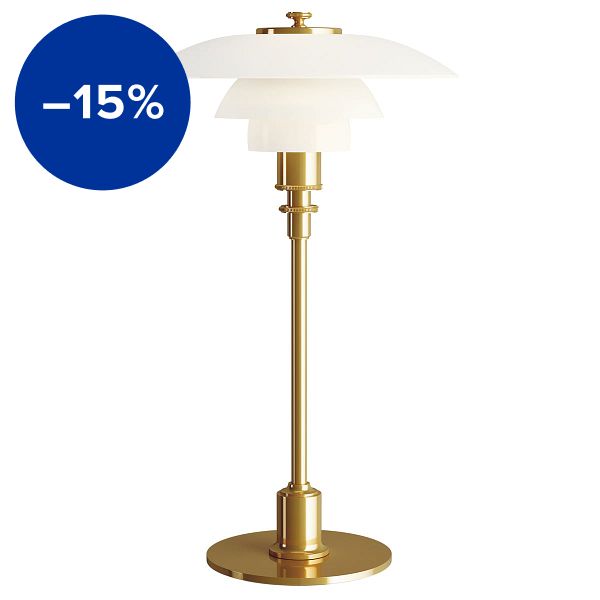 PH 2/1 table lamp, metallised brass