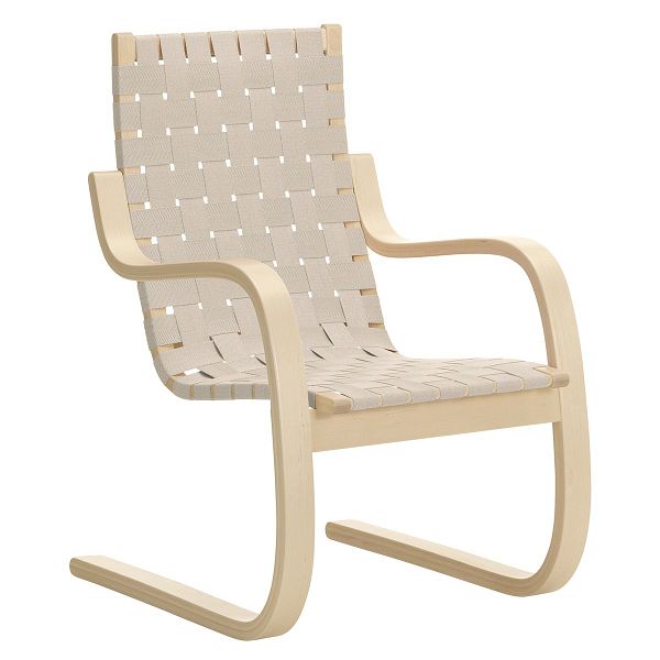 Aalto armchair 406, birch - natural/white webbing