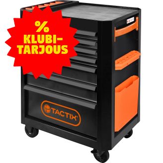 Työkaluvaunu 7laatikkoa mus/ora