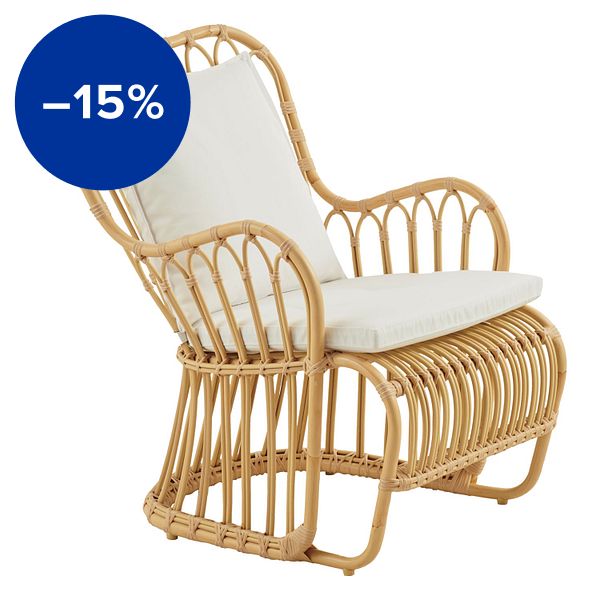 Tulip Exterior lounge chair, natural - white