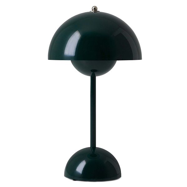 Flowerpot VP9 portable table lamp, dark green