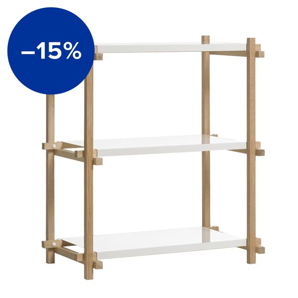 Woody Column shelf, low, white