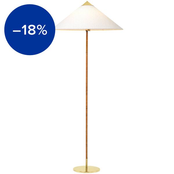Tynell 9602 floor lamp, brass - canvas