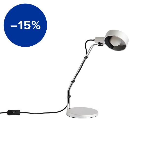 Cupola desk lamp, clear anodised aluminium