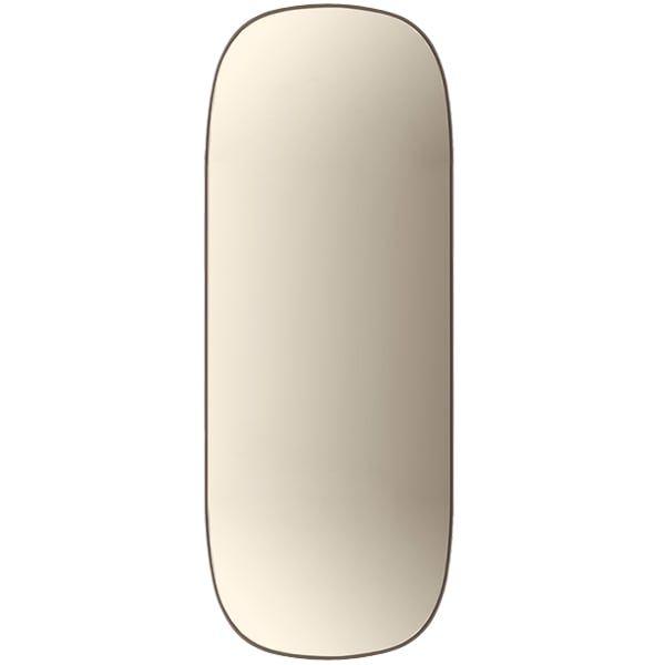 Framed mirror, large, taupe