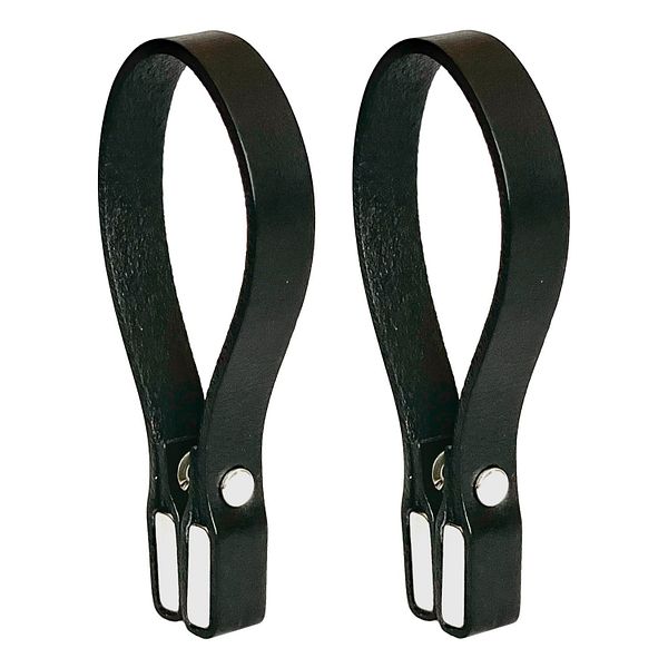 Portasciugamani Magnetic, 2 pz, pelle nera