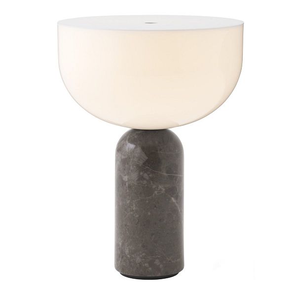 Kizu portable table lamp, grey marble