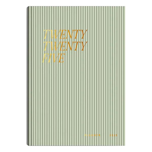 Cozy Planner 2025, green stripes