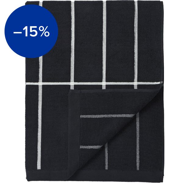 Tiiliskivi bath towel, black - white
