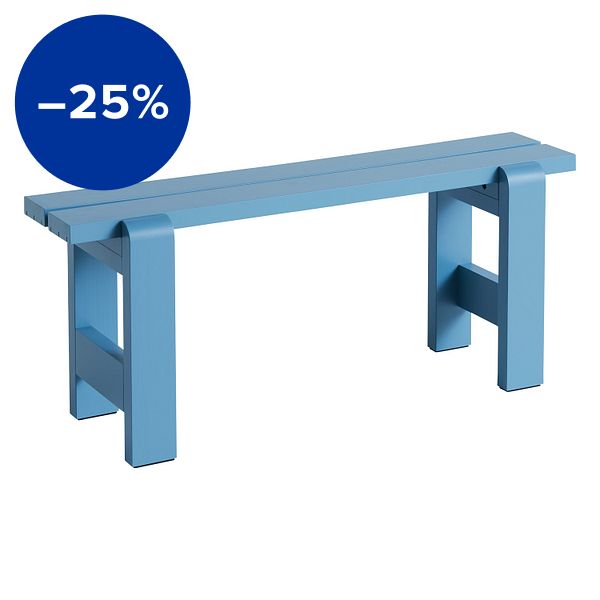 Weekday bench, 111 x 23 cm, azure blue
