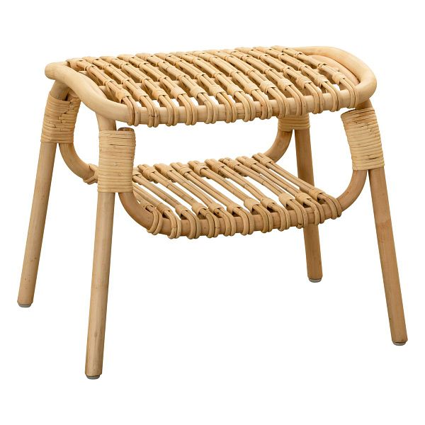 Machiya stool, natural rattan