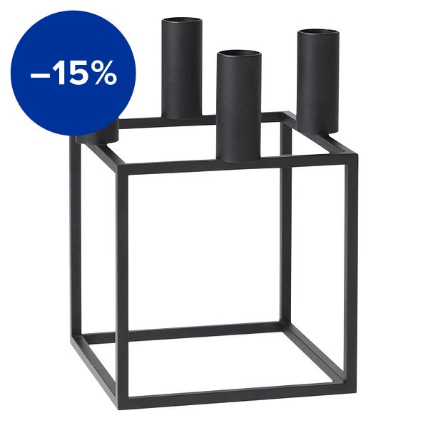 Kubus 4 candleholder, black