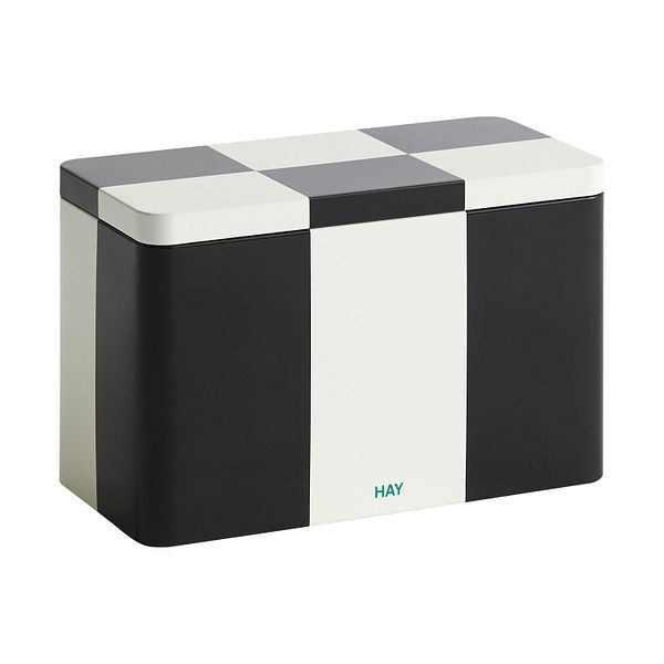 Tin container, M, black - off-white