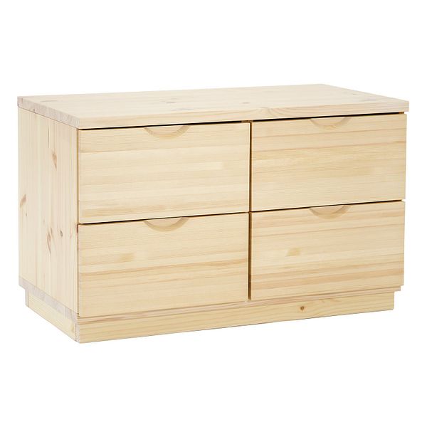 Classic drawer, 4 drawers, clear lacquered pine