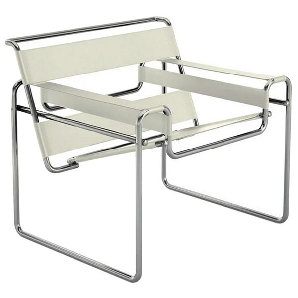 Wassily lounge chair, white/beige