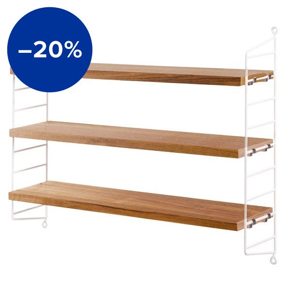 String Pocket shelf, oak - white