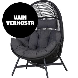 Loungetuoli Outfit musta/harmaa