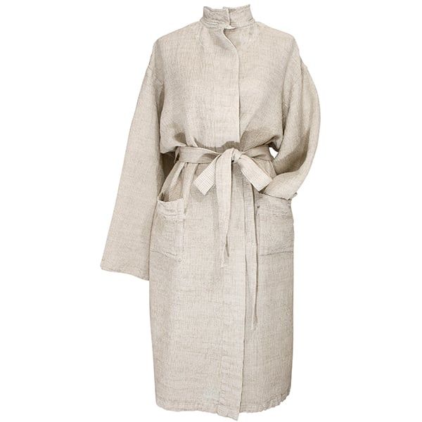 Terva bathrobe, white - linen