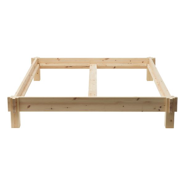 Notch bed, 160 x 200 cm, UV-lacquered pine