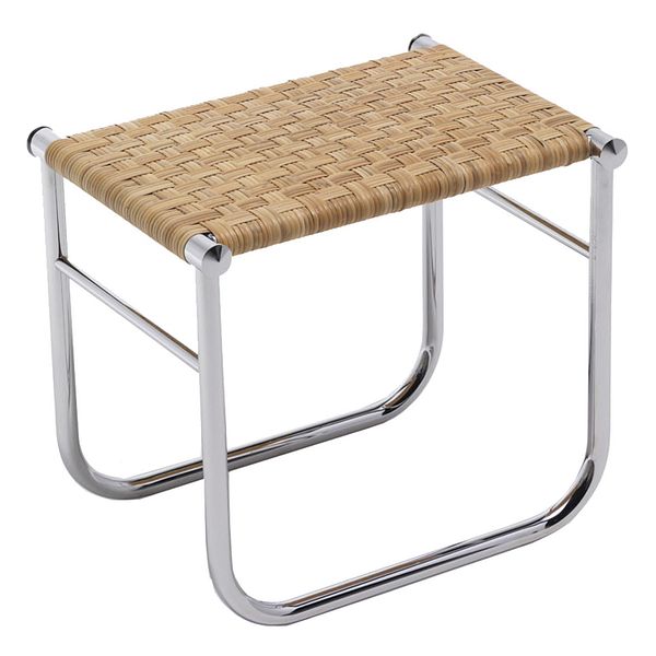 9 Tabouret stool, chrome - rattan